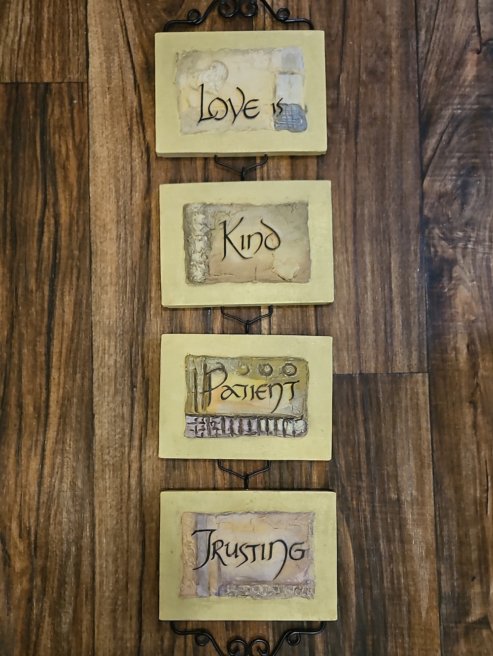 'Love Kind Patient Trusting' Wall Plaque Set